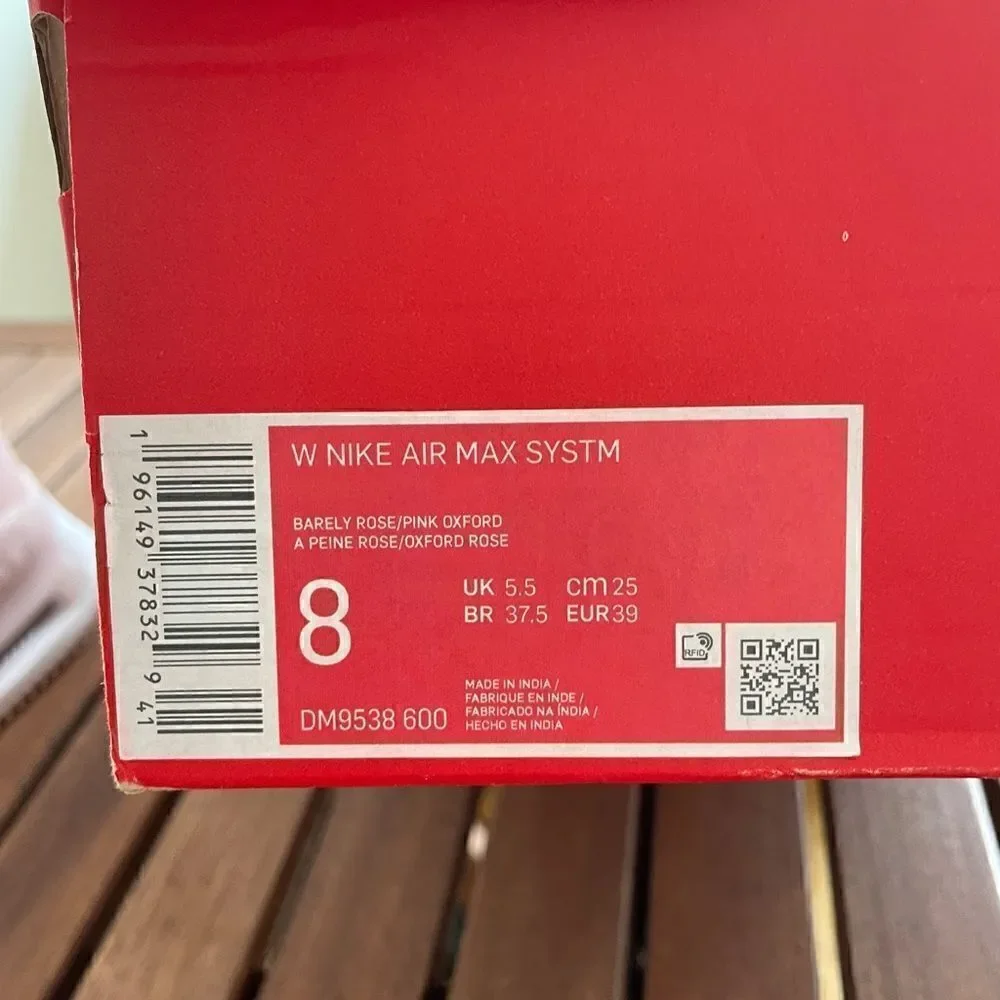 Nike Air Max SYSTEM Barely Rose Pink Oxford Women Size 8(DM9538-600)